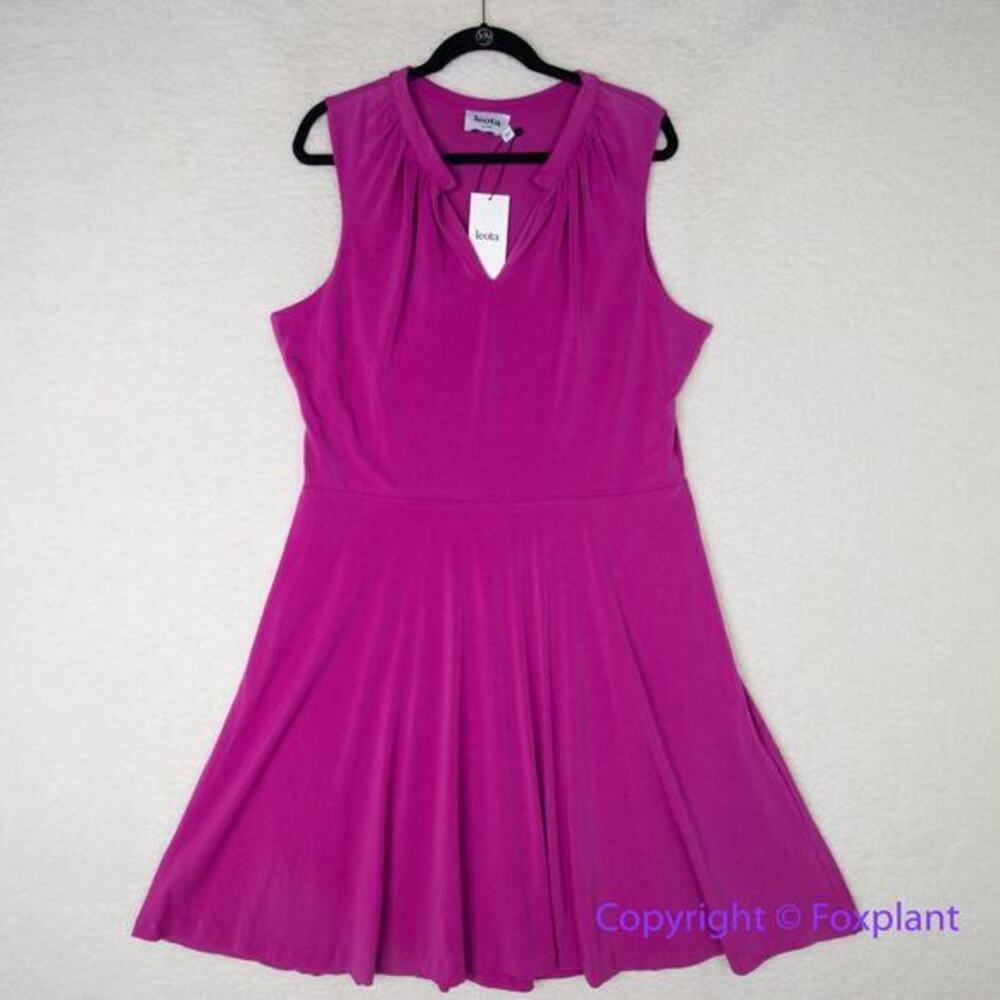 New! Leota Cassie Dress in‎ Orchid crepe barbiecore, size XL